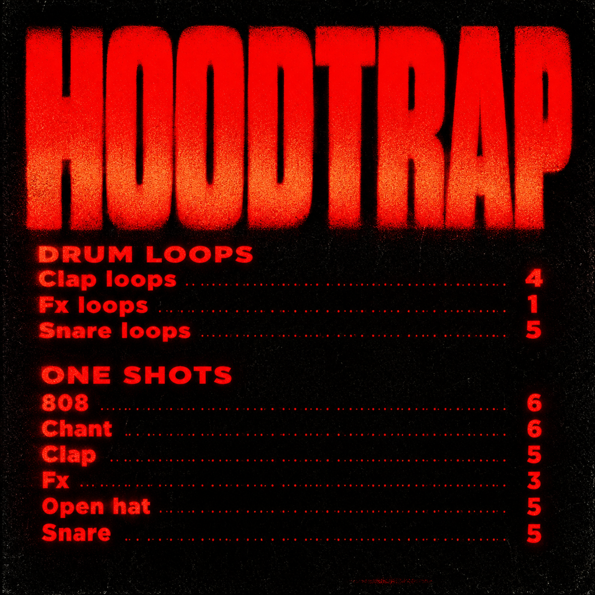 Hoodtrap (Drum Kit) +30 One Shots +11 Drum Loops