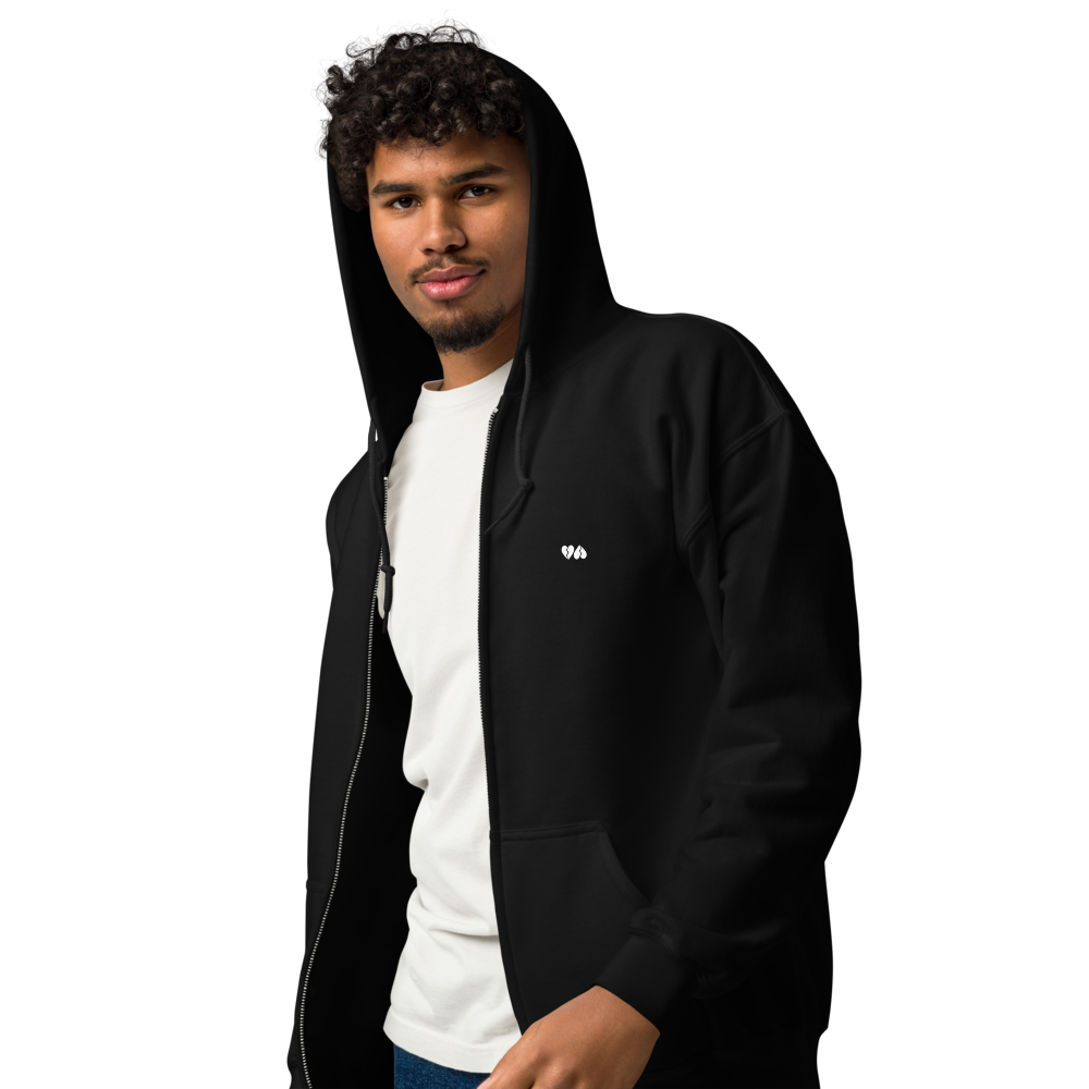 Sudadera gruesa unisex con capucha y cremallera