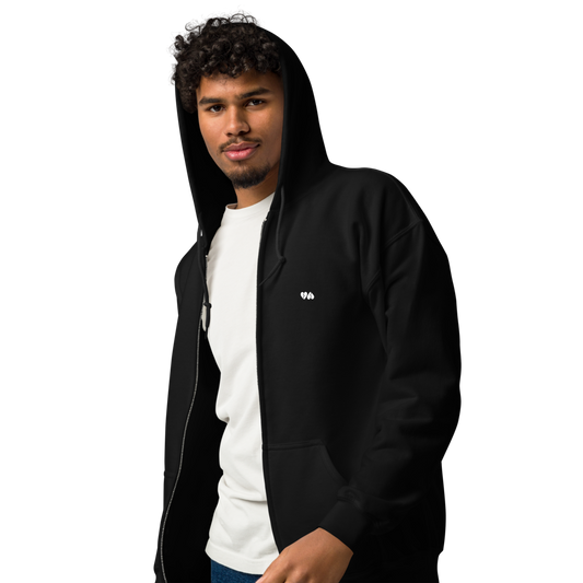 Sudadera gruesa unisex con capucha y cremallera